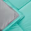 Full/Queen Traditional Microfiber Reversible 3 Piece Comforter Set in Blue/Grey