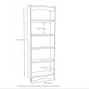 Contemporary Black Bookcase with 5 Shelves and Curved Accents