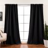 52 x 108 inch Solid Black Thermal Blackout Curtain Panels - Set of 2
