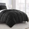 Twin Size Reversible Microfiber Down Alternative Comforter Set in Black