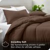 Queen size 3-Piece Down Alternative Microfiber Comforter Set in Chocolate Brown