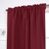 52 x 63 inch Solid Burgundy Red Thermal Blackout Curtain Panels - Set of 2