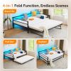 Full size Black Metal Daybed with Twin size Pop Up Trundle and LED Lights