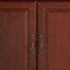 71-inch High 3-Shelf Wooden Bookcase with Bottom Storage Compartment in Cherry