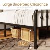 King Farmhouse Spindle Black Metal Platform Bed Frame with Headboard Footboard