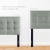 King size Grey Fabric Modern Button-Tufted Upholstered Headboard