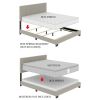 King size Gold Metal Canopy Bed with Upholstered Button-Tufted Headboard