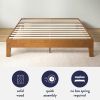 King size Modern Platform Bed Frame in Rustic Pine Finish