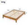 King size Modern Platform Bed Frame in Rustic Pine Finish