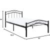 Twin size Black Metal Platform Bed with Headboard and Footboard