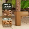 Natural Wood Bookcase Plant Stand Shelving Rack - Holds up to 9 Planters