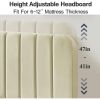 Queen size Beige Upholstered Platform Bed Frame with Headboard
