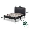 Queen Espresso Faux Leather Platform Bed Frame with Headboard