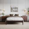 Queen Size Solid Hardwood Victorian Style Espresso Platform Bed