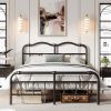 Queen Size Industrial Vintage Heavy Duty Steel Slat Bed Frame