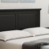 King Traditional Solid Wood Platform Bed Frame with Headboard in Black