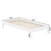 Twin XL Size Solid Hardwood Victorian Style White Platform Bed