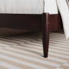 Twin XL Size Solid Hardwood Victorian Style Espresso Platform Bed