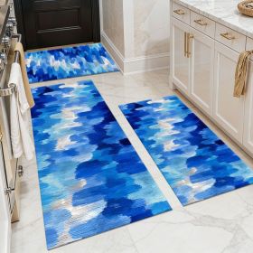 Three-piece kitchen rug set, non-slip and washable, abstract pattern kitchen hallway rug, soft and comfortable, suitable for sinks, floors, entra