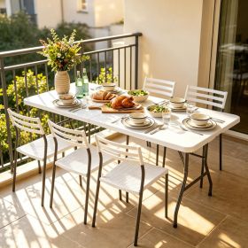 6-foot plastic folding semi camping table portable dining table