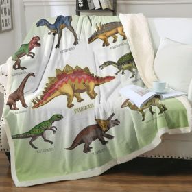 Dinosaur Family Sherpa Fleece Throw Blanket for Boys Girls Adults 50"x60" Fuzzy Soft Warm Blanket for All Seasons(temu can only be self-picked up