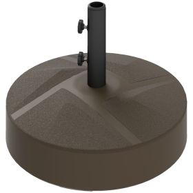 Patio Umbrella Base Holder, Heavy Duty Outdoor Umbrella Stand Base, Filled Up To 66lbs With Stand Or 55lbs With Water For Garden, Poolside, Brown (Option: Brown)