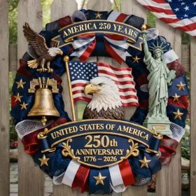 1 pc 250th anniversary of American independence, bald eagle commemorative wooden plaque, home porch decoration, wooden hanging board (Color: 25, size: 40*40*0.5cm)
