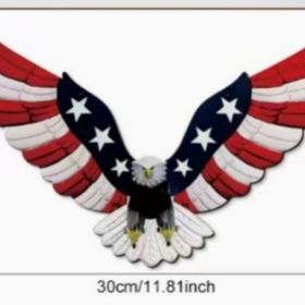 1 pc 250th anniversary of American independence, bald eagle commemorative wooden plaque, home porch decoration, wooden hanging board (Color: 24, size: 40*40*0.5cm)