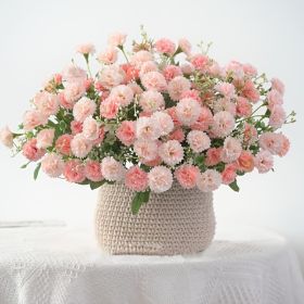 2 pcs Artificial Flowers; Fake Hydrangeas; Wedding Routes Silk Flowers Vase For Home Furnishings Hotel Decorations Valentine's Day Gifts Mother's (Color: Orange, Quantity: 2 pcs 40heads)