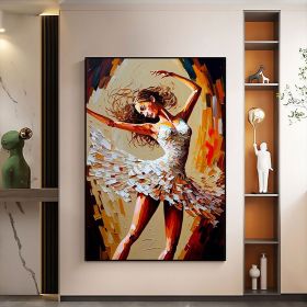 Hand Painted Oil Painting Abstract Dancer Oil Painting On Canvas Large Wall Art Original White Ballet Painting Boho Wall Decor Custom Painting Li (Style: 01, size: 90X120cm)