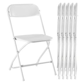 Folding Chair, Indoor Outdoor Portable, Stackable for Events, Offices, Weddings, Picnics and Restaurants (size: White/6-Pack)