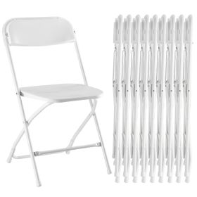 Folding Chair, Indoor Outdoor Portable, Stackable for Events, Offices, Weddings, Picnics and Restaurants (size: White/10-Pack)