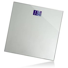 Black Digital Bathroom Scale for Body Weight, Smart Step-On Technology, Backlit LCD Display, High Accuracy Weight Scale 400lb/180kg, Glass Slim D (Style: Silver Digital Scale)
