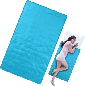 Cooling Pad Mat for Bed Cooling Mattress Pad Gel for Sleep, Summer Hot Flashes, Adult, Pets, No Water or Electricity Required(Plain,48 x 28 Inch) (Color: light blue)