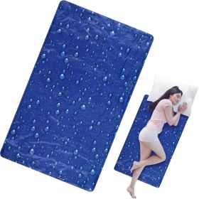 Cooling Pad Mat for Bed Cooling Mattress Pad Gel for Sleep, Summer Hot Flashes, Adult, Pets, No Water or Electricity Required(Plain,48 x 28 Inch) (Color: dark blue)